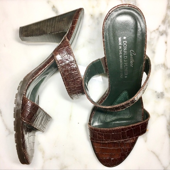 Donald J. Pliner Sandals Brown crocodile - Picture 3 of 8